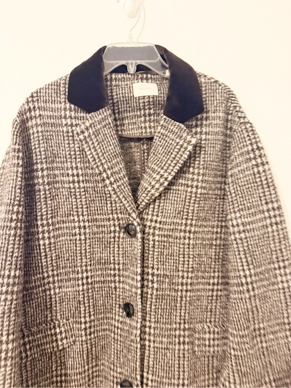 Doen Dover Coat in Lascelle Houndstooth Long Wool Size XS *